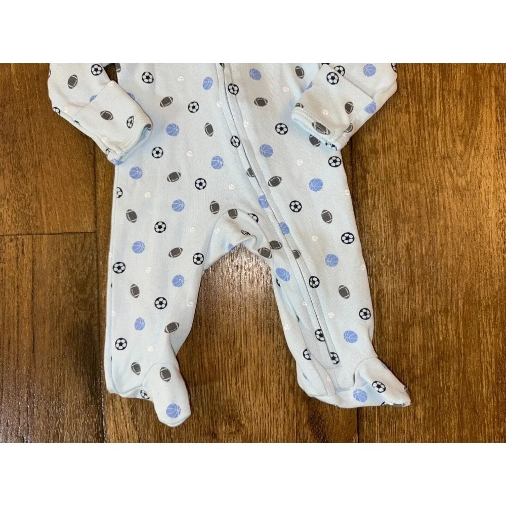 Carters Preemie Baby Boy Sleeper Sports Baseball Football‎ Outfit Zipper Doll